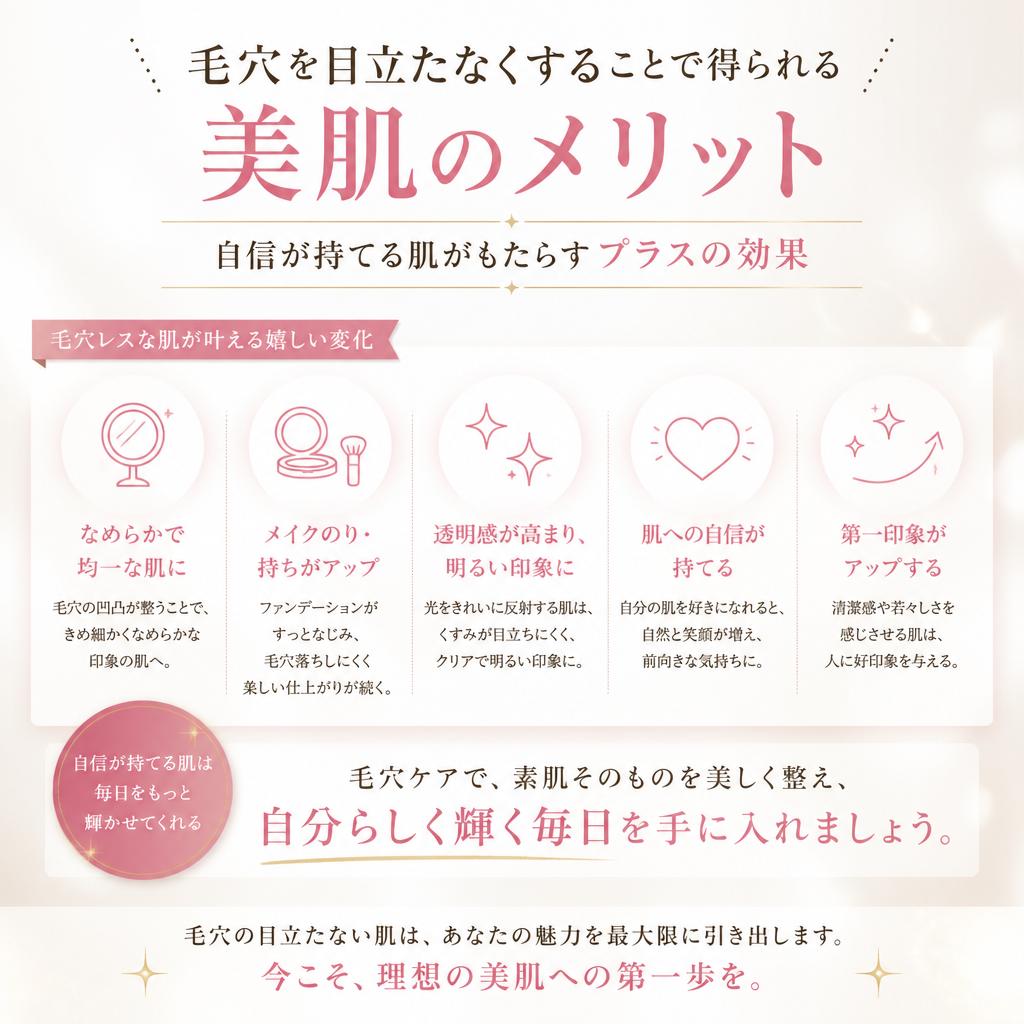 毛穴レス肌のメリット
